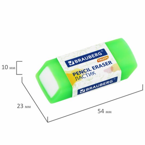 Ластики полупрозрачные BRAUBERG FRUITY НАБОР 4 штуки, размер ластика 54х23х10 мм, упаковка блистер, 271343