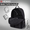 Рюкзак HEIKKI EDITION (ХЕЙКИ) универсальный, 6 карманов, черный, 42х30х14 см, 272540