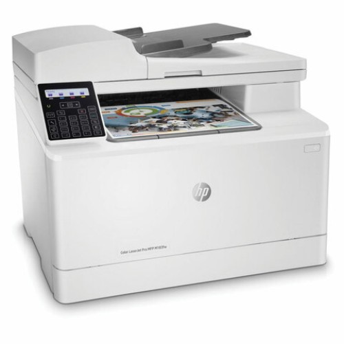 МФУ лазерное ЦВЕТНОЕ HP Color LaserJet M183fw "4 в 1", А4, 16 стр./мин, 30000 стр./месяц, АПД, Wi-Fi, сетевая карта, 7KW56A