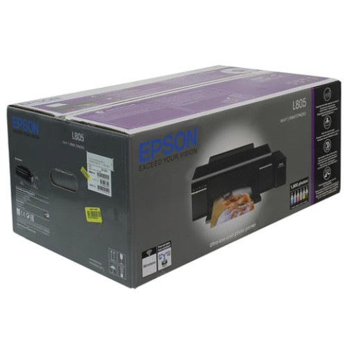 Принтер струйный EPSON L805 А4, 37 стр./мин, 5760х1440, печать на CD/DVD, Wi-Fi, СНПЧ, C11CE86403