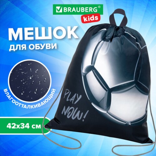 Мешок для обуви BRAUBERG KIDS, с петлей, 42х34 см, "Score ball", 272415