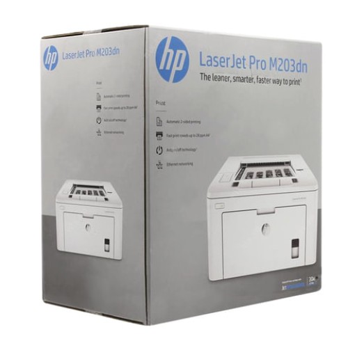 Принтер лазерный HP LaserJet Pro M203dn, А4, 28 стр./мин., 30000 стр./мес., ДУПЛЕКС, сетевая карта, G3Q46A