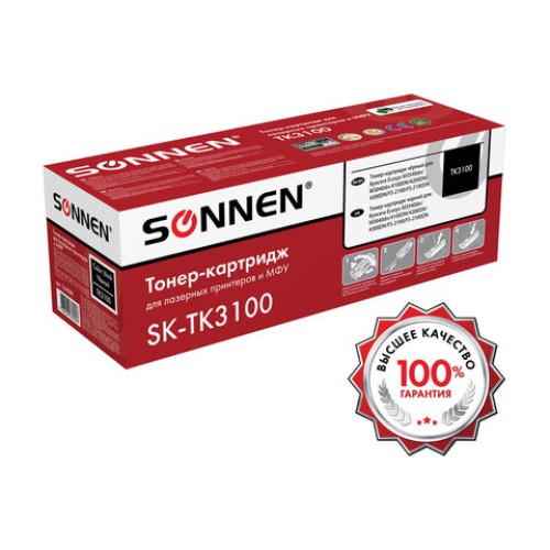 Тонер-картридж лазерный SONNEN (SK-TK3100) для KYOCERA FS-2100/FS-2100DN/ECOSYS M3040dn/M3540dn, ресурс 12500 стр., 364088