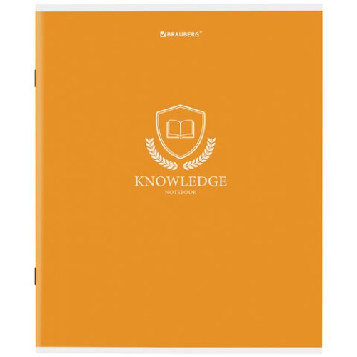 Тетрадь А5, 80 л., BRAUBERG, скоба, клетка, обложка картон, "Knowledge", 404409