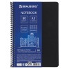 Тетрадь А5, 80 листов, BRAUBERG "Metropolis", спираль пластиковая, клетка, обложка пластик, ЧЕРНЫЙ, 403398