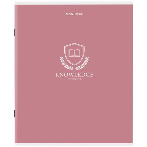 Тетрадь А5, 80 л., BRAUBERG, скоба, клетка, обложка картон, "Knowledge", 404409