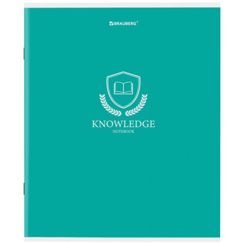 Тетрадь А5, 80 л., BRAUBERG, скоба, клетка, обложка картон, "Knowledge", 404409