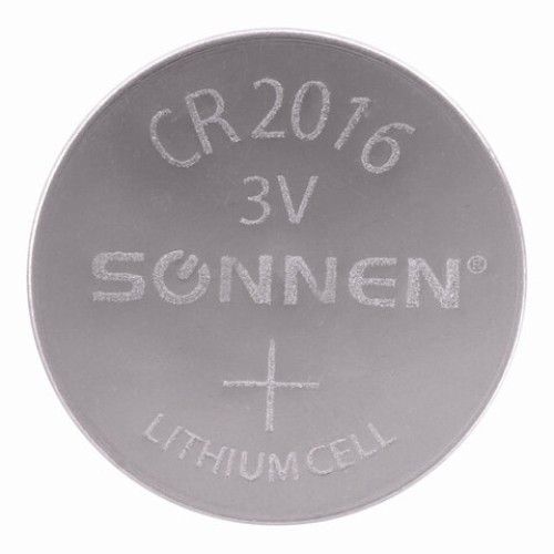 Батарейка SONNEN Lithium, CR2016, литиевая, 1 шт., в блистере, 451972