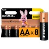 Батарейки КОМПЛЕКТ 8 шт., DURACELL Basic ОРИГИНАЛ, AA (LR6, 15А), алкалиновые, пальчиковые, C0033441