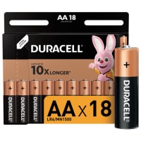 Батарейки КОМПЛЕКТ 18 шт., DURACELL Basic ОРИГИНАЛ, AA (LR6, 15А), алкалиновые, пальчиковые