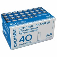 Батарейки алкалиновые "пальчиковые" КОМПЛЕКТ 40 шт., CROMEX Alkaline, АА (LR6,15А), в коробке, 455594