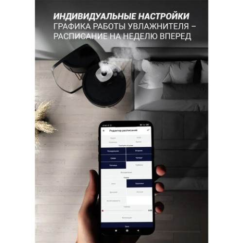 Увлажнитель воздуха POLARIS PUH 1010 WiFi IQ Home, объем бака 5,5 л, 30 Вт, черный, 55511