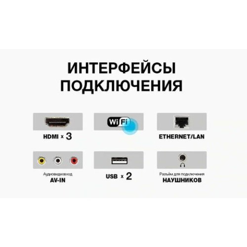 Телевизор JVC LT-43M697, 43" (109 см), 1920x1080, FullHD, 16:9, SmartTV, Wi-Fi, безрамочный, черный