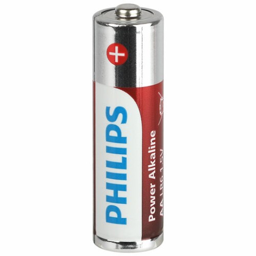 Батарейки алкалиновые "пальчиковые" КОМПЛЕКТ 12 шт., PHILIPS Power Alkaline, АА (LR6, 24А), блистер, Б0064661