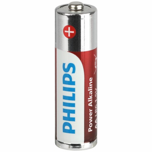 Батарейки алкалиновые "пальчиковые" КОМПЛЕКТ 20 шт., PHILIPS Power Alkaline, АА (LR6, 24А), блистер, Б0064673