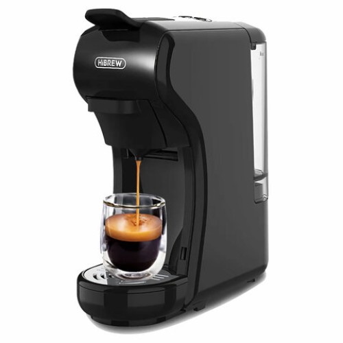 Кофемашина капсульная 4 в 1 NESPRESSO/DOLCEGUSTO/чалды/молотый HIBREW H1A, 1450 Вт, объем 0,7 л, черная