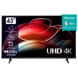 Телевизор HISENSE 43A6K, 43" (108 см), 3840 x 2160, 4K, 16:9, SmartTV, Wi-Fi, черный