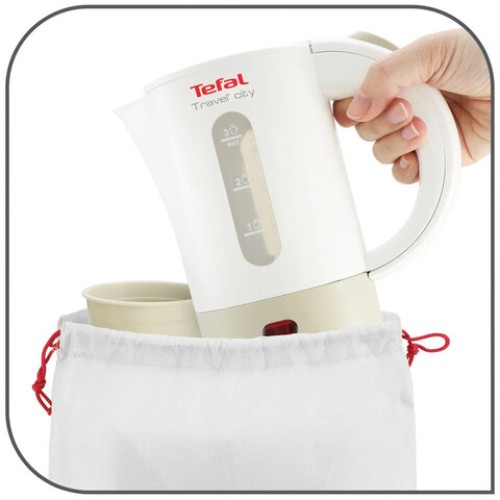 Чайник TEFAL KO120130, 0,5 л, 650 Вт, закрытый нагревательный элемент, пластик, бело-бежевый, 7211001544