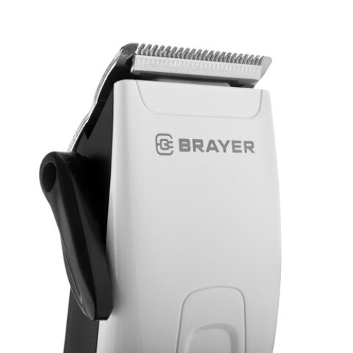 Машинка для стрижки волос BRAYER BR3430, 15 Вт, 4 насадки, сеть, белая