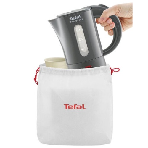 Чайник TEFAL KO120B30, 0,5 л, 650 Вт, закрытый нагревательный элемент, пластик, серый, 7211001545