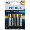 Батарейки алкалиновые "пальчиковые" КОМПЛЕКТ 4 шт., PHILIPS Premium Alkaline, АА (LR6, 24А), блистер, Б0062753