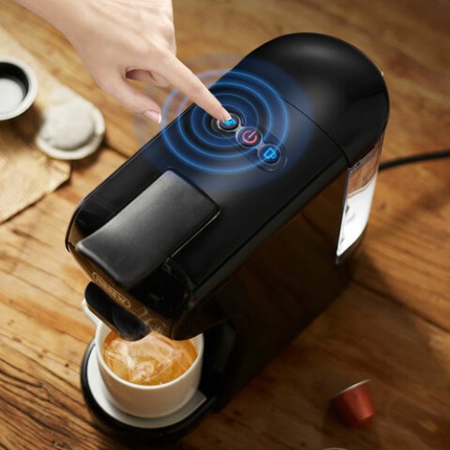 Кофемашина капсульная 4 в 1 NESPRESSO/DOLCEGUSTO/чалды/молотый HIBREW H1A, 1450 Вт, объем 0,7 л, черная