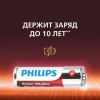 Батарейки алкалиновые "пальчиковые" КОМПЛЕКТ 4 шт., PHILIPS Power Alkaline, АА (LR6, 24А), блистер, Б0062746