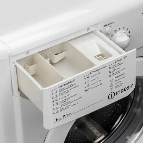 Стиральная машина INDESIT IWSC 6105, 1000 об/мин, 6 кг, фронтальная загрузка, 16 программ, белая, 869990767720