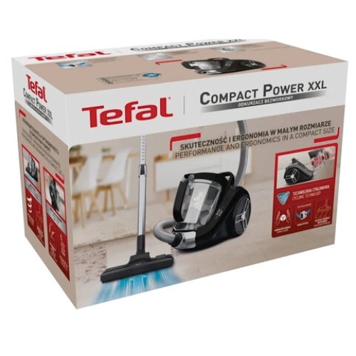 Пылесос TEFAL Compact Power XXL TW4825EA с контейнером "циклон", потребляемая мощность 550 Вт, черный, 7211004537