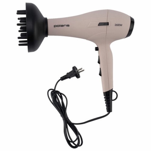 Фен POLARIS PHD 2600AСi Salon Hair, 2600 Вт, 2 скорости, 3 температурных режима, ионизация, розовый пепел, 64278, PHD 2600ACi