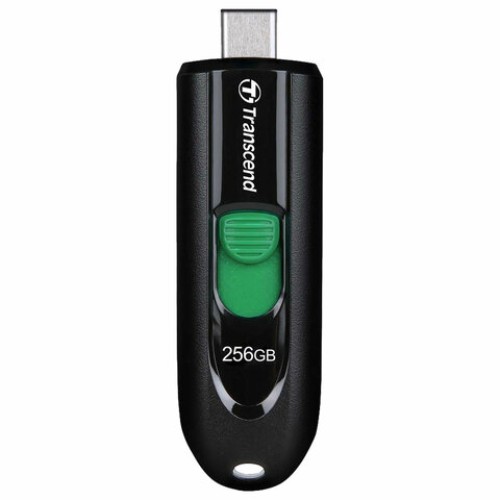 Флеш-диск 256GB TRANSCEND JetFlash 790C, разъем USB Type-С, черный/зеленый, TS256GJF790C