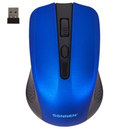 Мышь беспроводная SONNEN V99, USB, 1000/1200/1600 dpi, 4 кнопки, оптическая, синяя, 513530