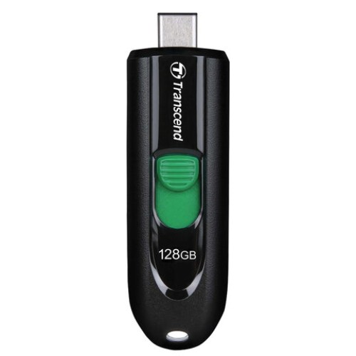 Флеш-диск 128GB TRANSCEND JetFlash 790C, разъем USB Type-С, черный/зеленый, TS128GJF790C