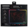 Коврик для мыши с подсветкой SONNEN "LIGHTING", резина+ткань, 350х270х4 мм, чёрный, 513316