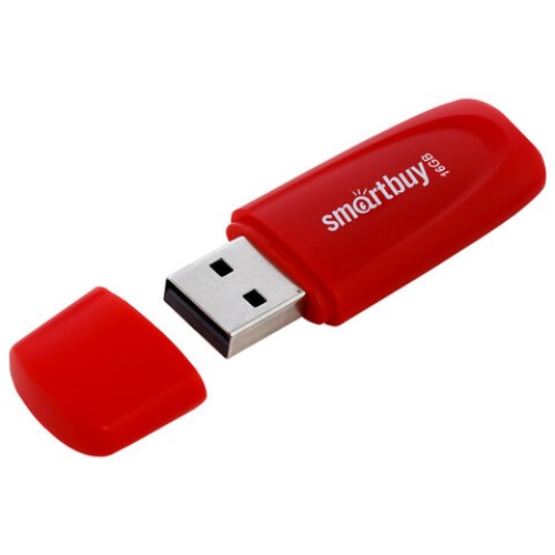 Флеш-диск 16 GB SMARTBUY Scout USB 2.0, красный, SB016GB2SCR