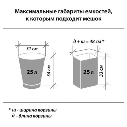 Мешки для мусора 30 л, черные, в рулоне 20 шт., ПНД, 7,3 мкм, 50х60 см, PACLAN "Standard"