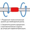 Швабра-рамка 40 см, телескопический черенок из нержавеющей стали 125 см, МОП хлопок, LAIMA, 603605