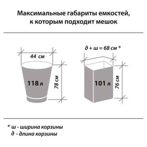 Мешки для мусора 120 л, черные, в рулоне 10 шт., прочные, ПНД 18 мкм, 70х110 см, LAIMA, 601386