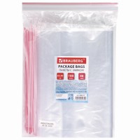 Пакеты с замком ZIP LOCK "зиплок", комплект 100 шт., 250х300 мм, ПВД, толщина 40 микрон, BRAUBERG, 606217