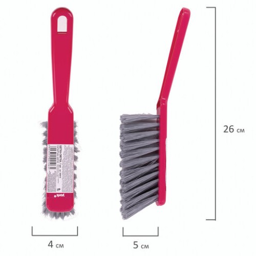 Щетка-сметка для уборки, ручка 16 см, длина щетины 5 см, ширина 4 см, пластик, цвет ассорти, YORK, 60010