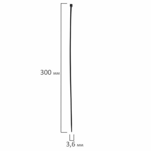 Хомуты (стяжки), нейлоновые, 3,6 мм х 300 мм, комплект 100 шт., PROCONNECT, черные, европодвес, 57-0301
