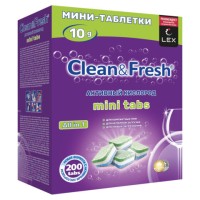 Таблетки для посудомоечных машин 200 шт., CLEAN&FRESH All IN 1 MINI TABS, Cd13200m