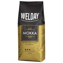 Кофе в зернах WELDAY «Mokka», 1 кг, БРАЗИЛИЯ, 622411