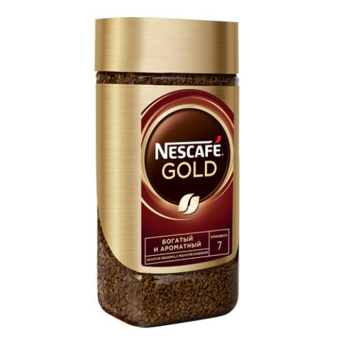 Кофе молотый в растворимом NESCAFE "Gold" 190 г, стеклянная банка, сублимированный, 12135508