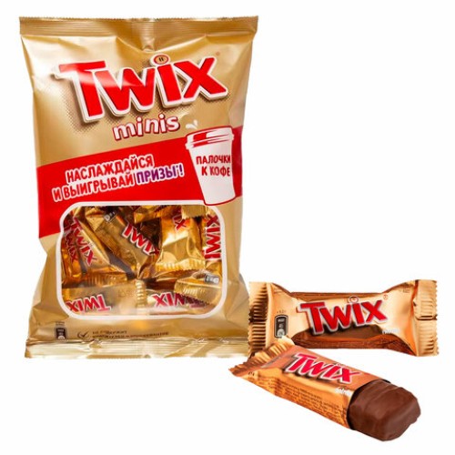 Батончики мини TWIX "Minis" печенье с карамелью в молочном шоколаде, 190 г, 2263