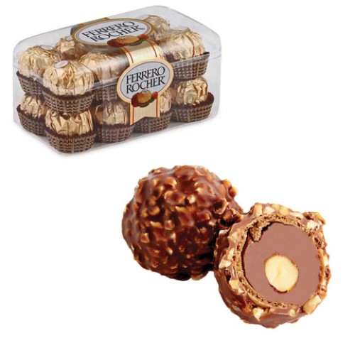 Конфеты шоколадные FERRERO "Rocher" с лесным орехом, 200 г, пластиковая упаковка, ИТАЛИЯ, 77070887