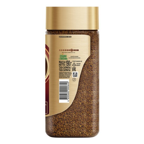 Кофе молотый в растворимом NESCAFE "Gold" 190 г, стеклянная банка, сублимированный, 12135508