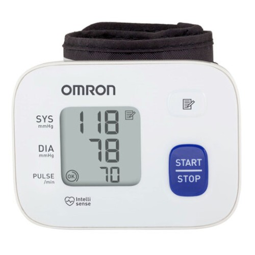 Тонометр OMRON RS2 (HEM-6121-RU), манжета 13,5-21,5 см, автоматический, на запястье, питание 2хААА