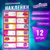 Наклейки для маркировки школьных принадлежностей "Совы", 12 штук, 14х21 см, ЮНЛАНДИЯ, 662710