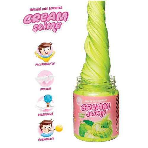 Слайм (лизун) "Cream-Slime", с ароматом лайма, 250 г, SLIMER, SF05-X